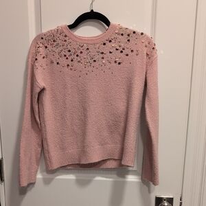 Childrens Place Girls Sequin Sweater Pink